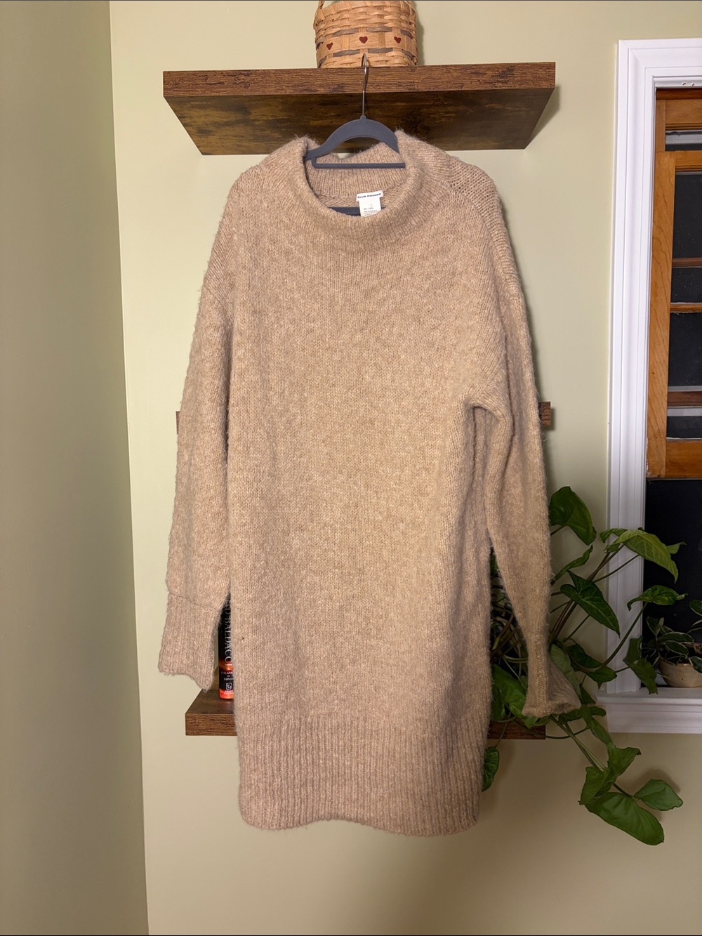 Cozy alpaca wool Sweater Dress - Cream